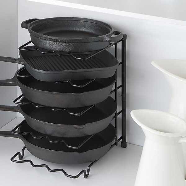Pan Organizer Rack for Cabinet, Pot Lid Holder, Kitchen Organization &  Storage for Cast Iron Skillet, Bakeware, Cutting Board - No Assembly  Required - China Pan Organizer Rack and Cabinet Organizer Rack price