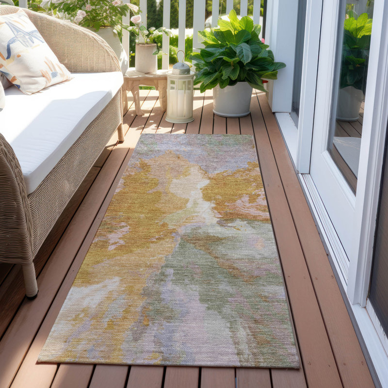 Tapis intérieur / extérieur Theodara, 2'3" x 7'6"