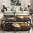 Square Coffee Table, 39.4" Central Cocktail Table with 2-Tier Shelves for Living Room-425664864