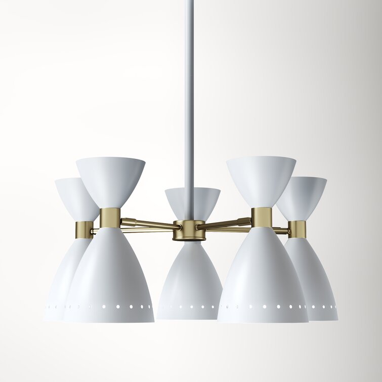 Contemporary chandelier - CAIRO MID-CENTURY - Mullan Lighting - brass / 8  light / commercial