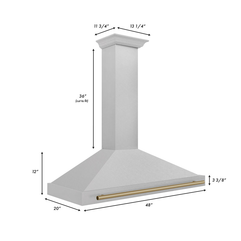 ZLINE 48" Autograph Edition Fingerprint Resistant Stainless Steel Range Hood, Champagne Bronze