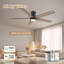 Ventilateur de plafond encastré à 5 pales avec éclairage à distance, commande vocale Alexa WIFI, moteur à courant continu silencieux-416238516-416238515