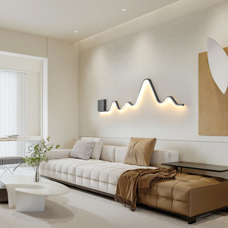 Heidamos 1 - Light 43.3" Aluminum LED Flush Mounted Sconce