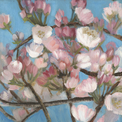 " Cherry Blossoms I " by Sandra Iafrate Painting Print