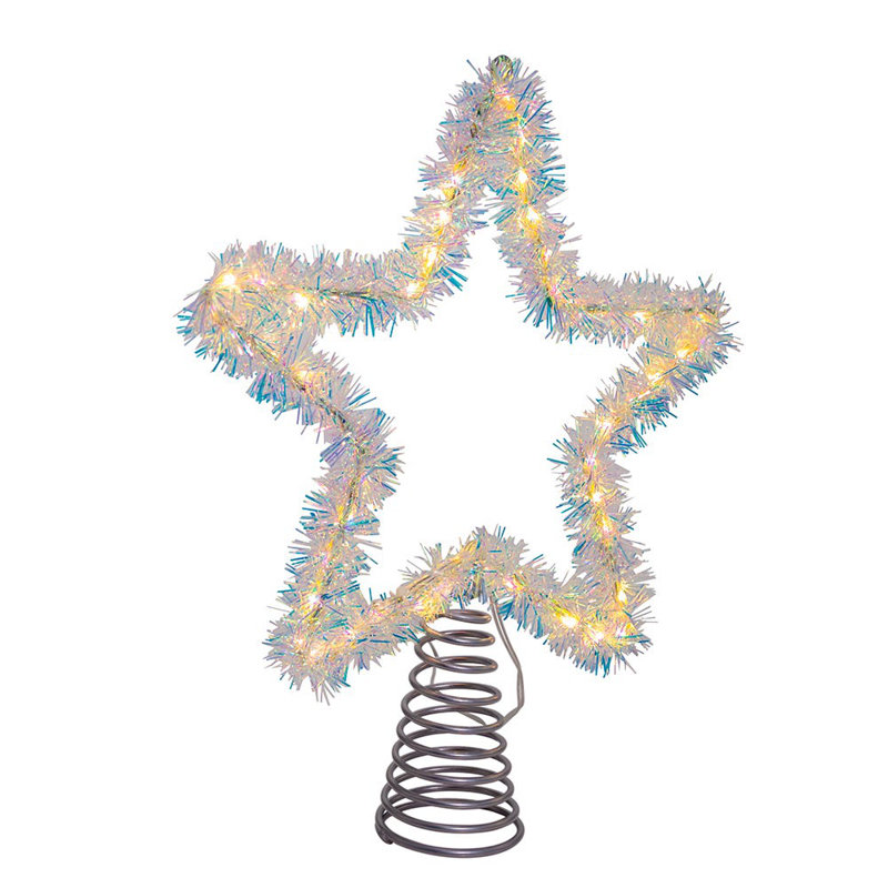 12.5'' Lighted Tree Topper, Tinsel