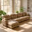 Ailuridae 140" W x 59.5" D x 36.6" H Chenille Fabric Modular Sectional Couch with Ottoman