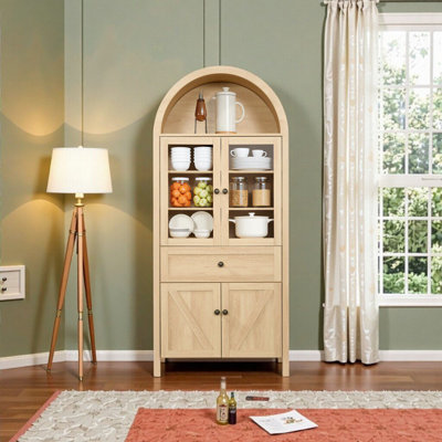 Elegant Dome Cabinet - Antique Craftsmanship with Ample Storage, Perfect for Living Room or Dining Room