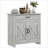 Sideboard Farmhouse Buffet Cabinet, Stone Gray with Barn Doors Drawer Adjustable Shelf | MDF | Particleboard