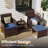 5 Pieces Outdoor Wicker Patio Conversation Set With Cushions And Ottoman-855094273