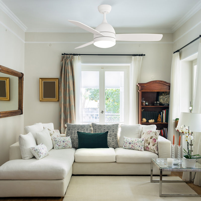 Ventilateur de plafond blanc mat 3 pales 48 pouces