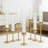 Glass Hurricane Candle Holders Set With Gold Metal Base, Tiered Taper Candle Stick Holders For Wedding, Christmas And Home Decor, Wind-Protected Design-89220521-89220522