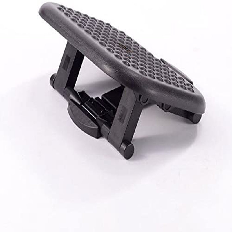 Black Adjustable Plastic Footrest with Massaging Surface