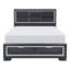 Modern Blue Finish Queen Platform Bed with Footboard Storage Drawers Bookcase Headboard Bedroom Furniture 1pc