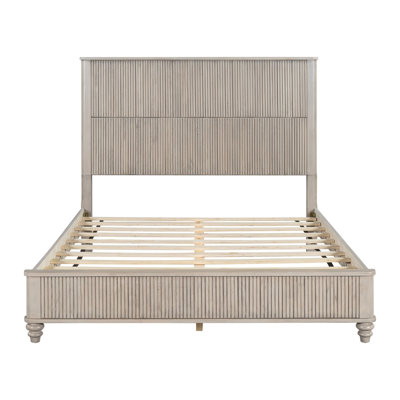 Solid Wood Bed Frame,Platform Bed Frame with Headboard