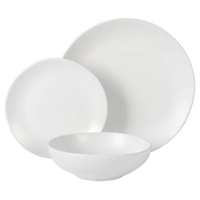 Gibson Home Bethel 18 Piece Plates and Bowls Ceramic Stoneware Organic Shape Dinnerware Set
