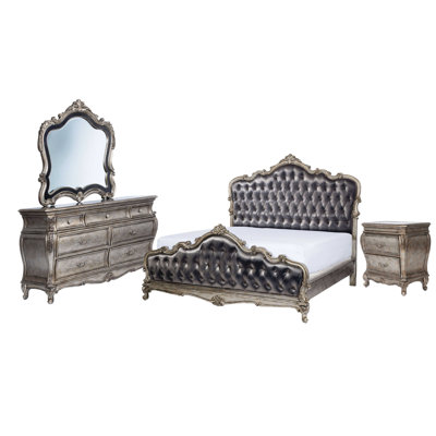 Ensemble de chambre à coucher configurable 4 pièces Waldorf