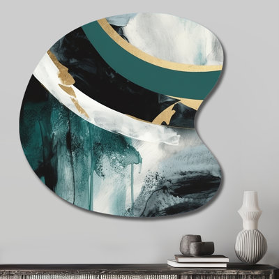 Frederick - Marble Asymmetrical Metal Wall Art, Gold Unique Shape Metal Art Print