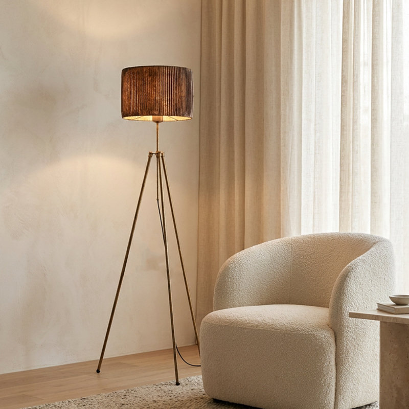 Lampe sur pied bohème tissée Haven Antiquation