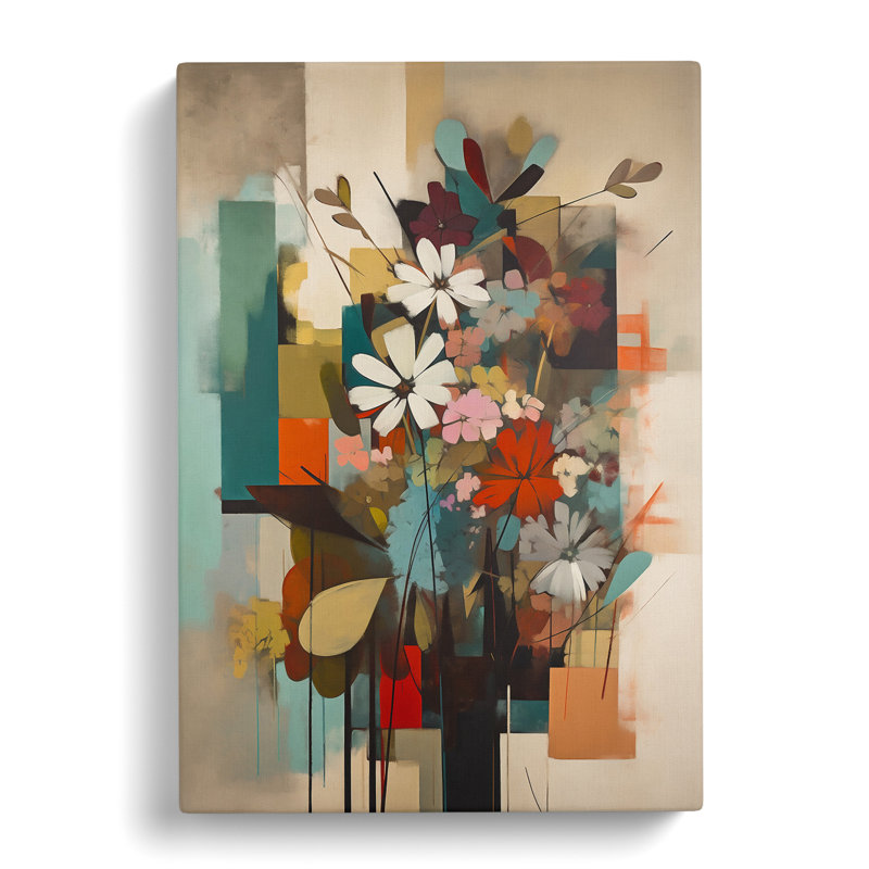 Micaden Flowers Bauhaus Vol.8 - Wrapped Canvas, 50cm H x 35cm W x 3cm D