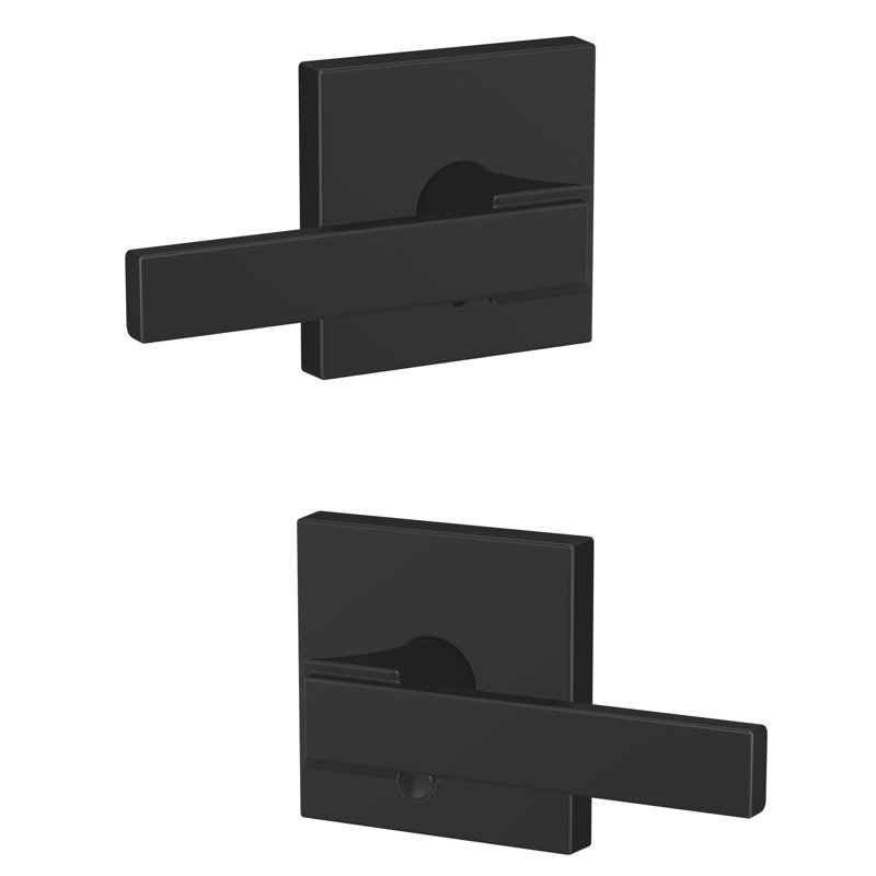 Custom Northbrook Hall-Closet and Bed-Bath Lever with Collins Trim, Matte Black