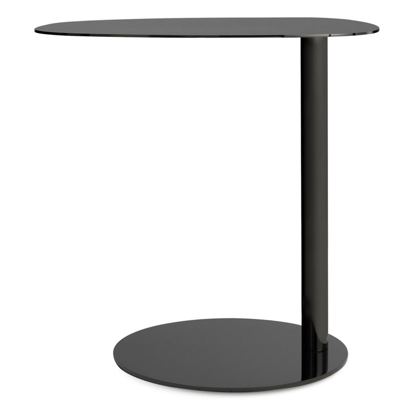 Swole Steel Top Single End Table, 20" H x 20" W x 15" D, Black Nickel