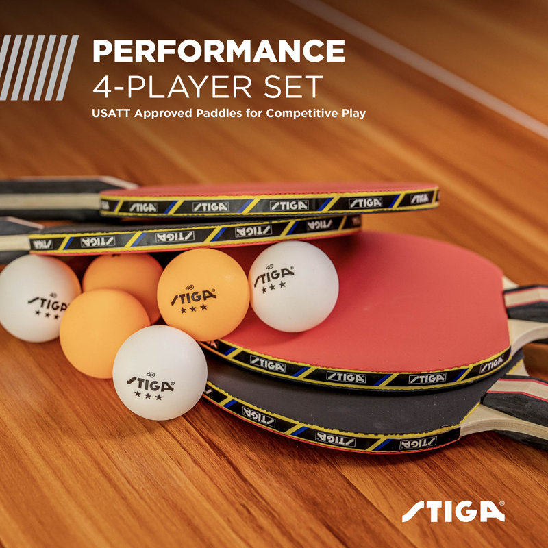 STIGA 4-Player Performance Ping Pong Set