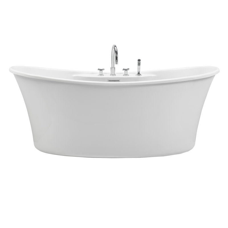 MTI Solutions 66.5" Freestanding Air Bathtub, White