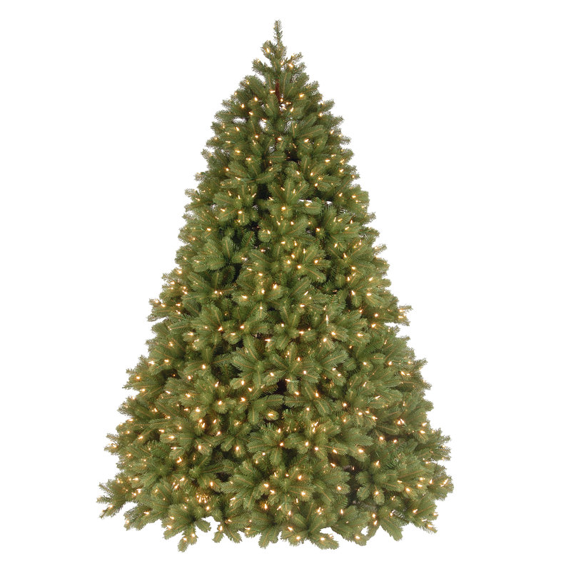 Downswept Douglas Green Fir Artificial Christmas Tree with Dual Color® LED Lights with Stand, 7.5' H