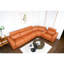 Fauteuil inclinable électrique simple en cuir technique brun, réglable 105 - 175, inclinable électrique, respirant et structure en bois