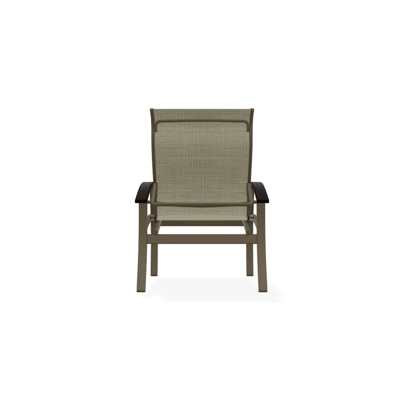 Chaise de patio Askar, Bois de plage texturé, Bristol taupe Sunbrella®, Noir