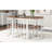 Modern 7-Piece Dining Table Set With Faux Marble Compact 55Inch Kitchen Table Set For 6, White+Cherry