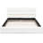White Queen-Size Upholstered Bed Frame, Solid Wood + , Metal Leg Support, No Box Spring Requirement, 81'' X 61' Bed, Construction With & Foam-Filled Headboard,-2032883952