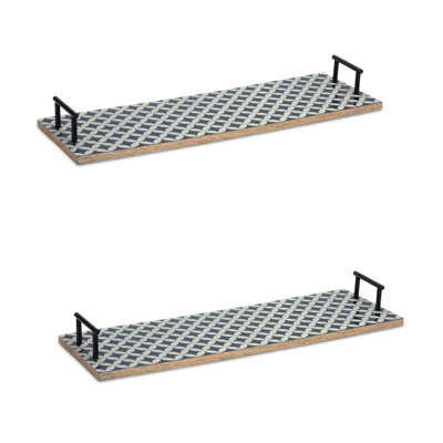2 Piece Ottoman/Coffee Table Tray Set
