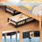 2-Pack Bamboo Under Bed Storage Containers With Wheels, Under Bed Clothes Storage Basket With Large Dust Bag, Rolling Underbed Storage, Black-323053293