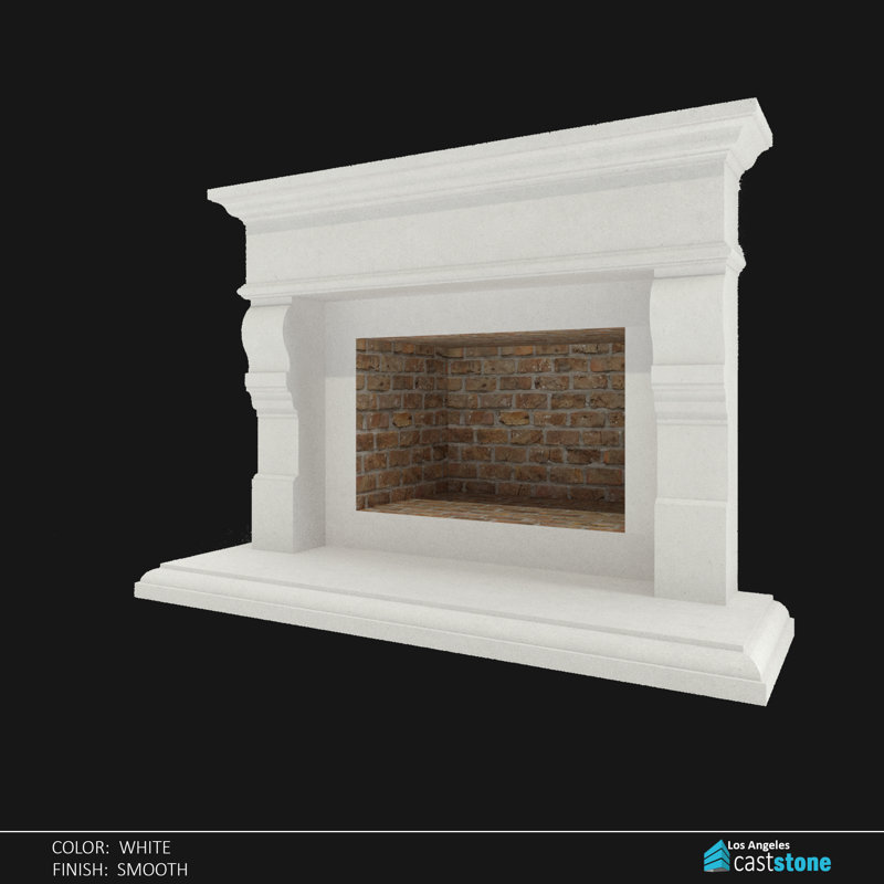 Mollina Fireplace Surround, White Smooth