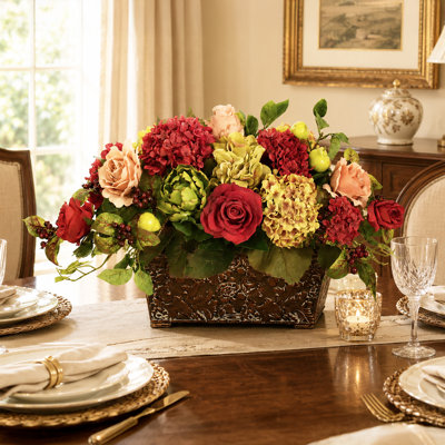 Faux Silk Arrangement in Planter