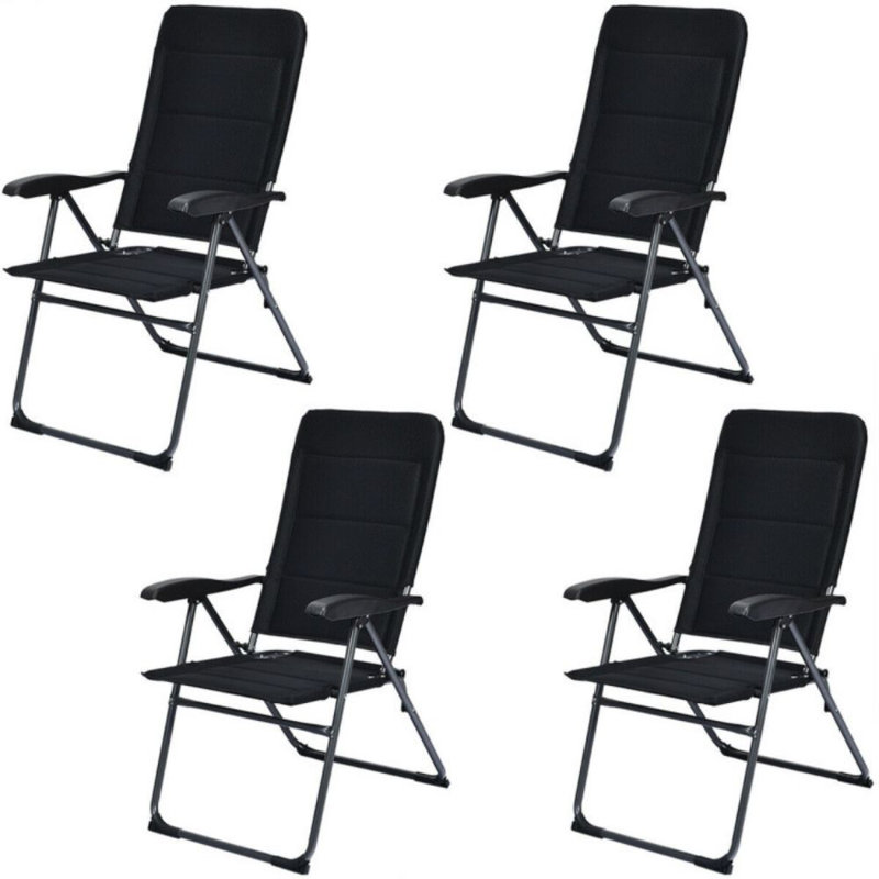 Ensemble de 4 chaises de patio pliantes avec dossiers réglables