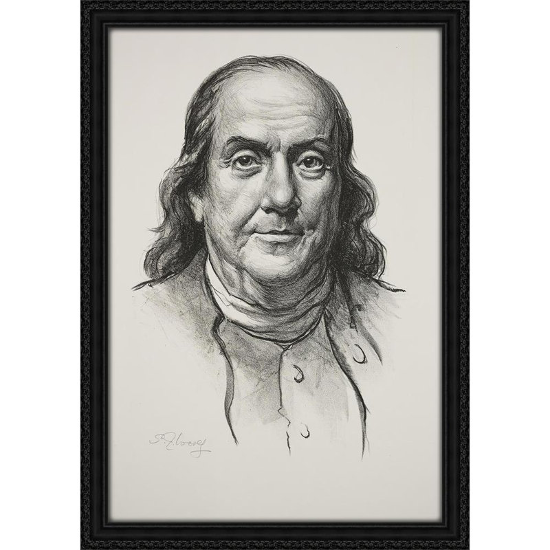 Benjamin Franklin, 40" H x 28" W