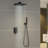 12 Inch Rainfall Shower Head Wall Mount High Pressure Shower System with Push Button Diverter, Rough-in Valve and Handheld Spray