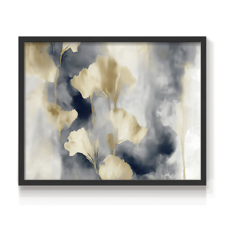 Série florale - Liv - Reproduction encadrée - Restickable, H 11 po x l 14 po, Noir, noir, noir, noir
