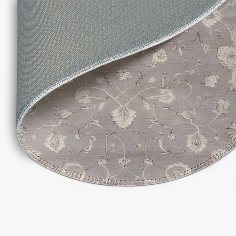 Tapis gris d'intérieur et d'extérieur Tabriz, Rond 5 pi