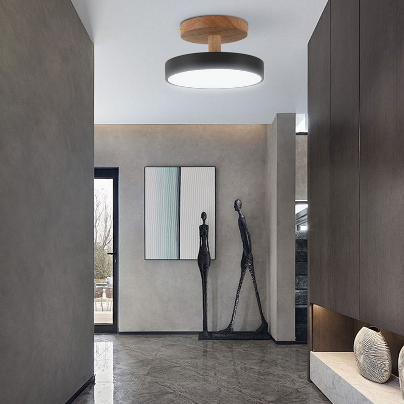 3 Colours Dimmable Modern Acrylic LED Ceiling Light, Dark Grey