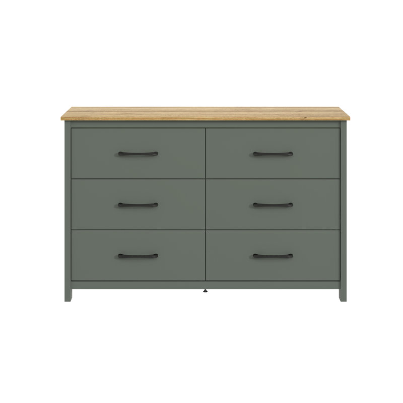 Commode 6 tiroirs Allysyn, Vert
