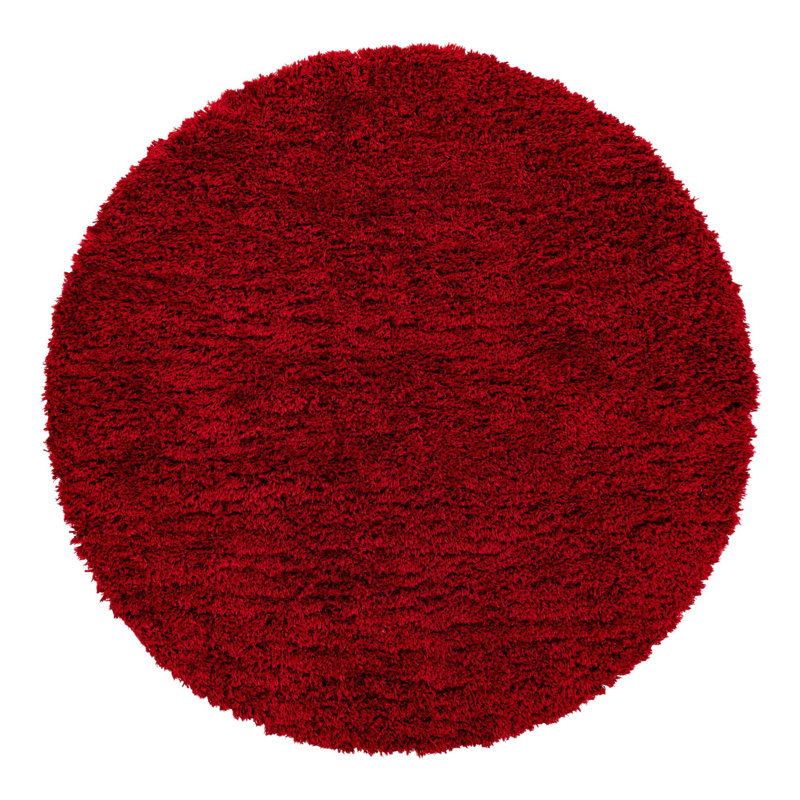 Red Area Rug, Round 5'3"