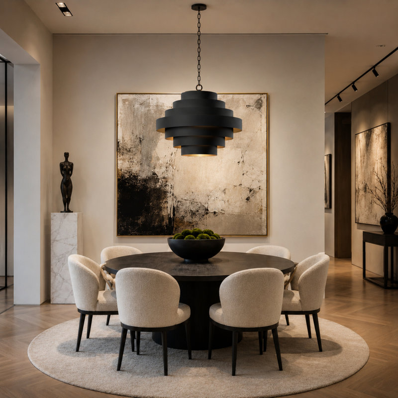 5 - Light LED Chandelier, 15.5'' H X 20'' W X 20'' D