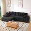 Canapé modulaire avec repose-pieds avec rangement et coussins décoratifs, confortable et fonctionnel pour la détente et le divertissement dans le salon-378108998