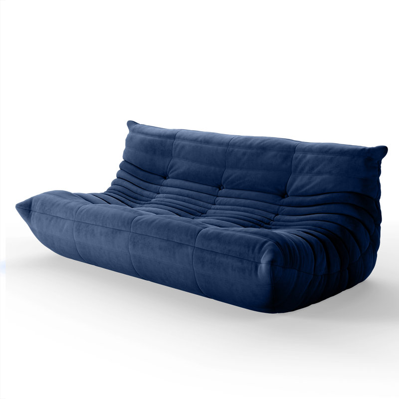 Fauteuil à billes 3 places sans accoudoirs, Microfibre / microsuède bleu