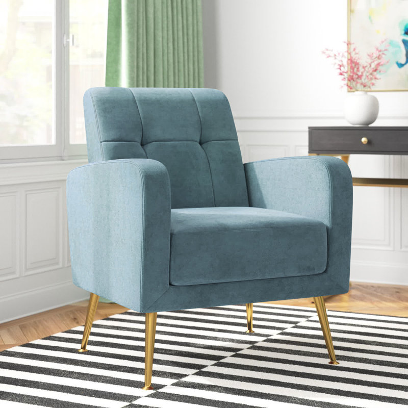 Floriana Upholstered Armchair, Teal 100% Polyester