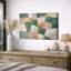 Abstrait géométrique patchwork, images de salon moderne, impression sur toile encadrée-126097096-126097097