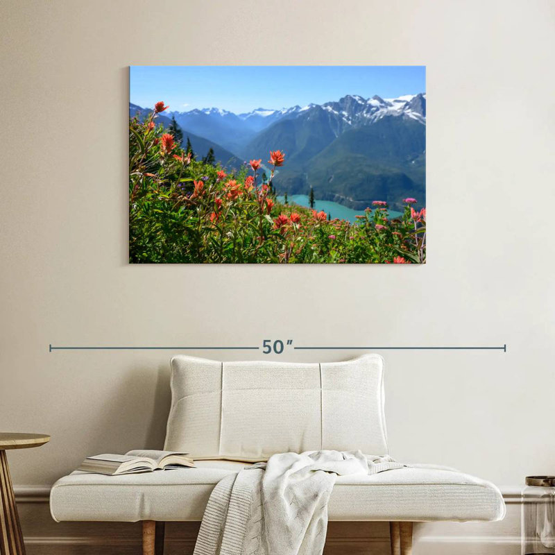Hannes Diablo, fleurs sauvages au bord du lac, H 26 po x l 39 po